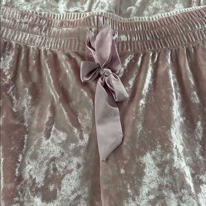 Victoria's Secret crushed velvet Pajama Bottoms in Blush Pink